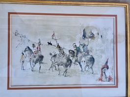 Lithographie Bachmann Otto 83/100 Ritterschlag
