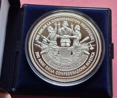 SCHWEIZ - 700 JAHRE EIDGENOSENSCHAFT - 5 OZ FEINSILBER