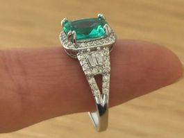 Luxus Elegante Gr.19/9 Ring Farbe: Silber / weiss Zirkonia
