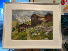 W. Witschi (1906-1999) – Original Ölgemälde "Findelen 1941"