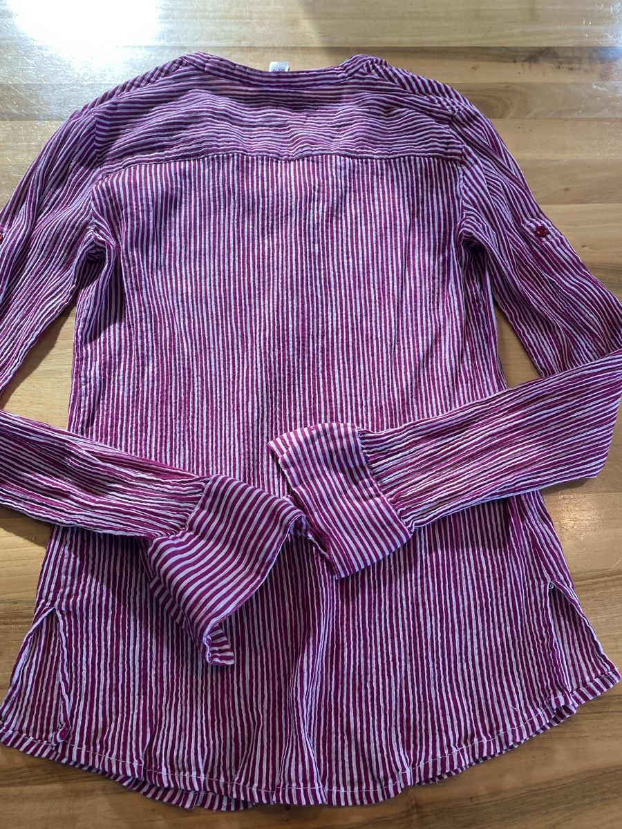 Mango Blusen: Mango Bluse Gr. 34, fuchsia-weiss-gestreift  – Gebraucht aus Hittnau von Birdie68 2