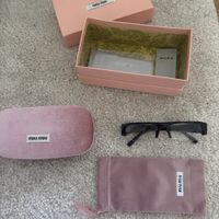 Brille Miu Miu schwarz Halbrand mit Etui guter Zustand