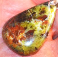 Anhänger L-3883 – Grüner Opal Edelstein 35x23mm