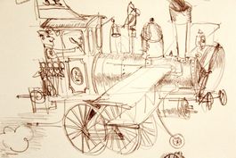 DENISE FUX (Swiss 1946-1976) Lokomotive, Lithographie, 1974