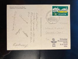 Schweiz 1964 AK MUBA Automobilpost Mustermesse Basel