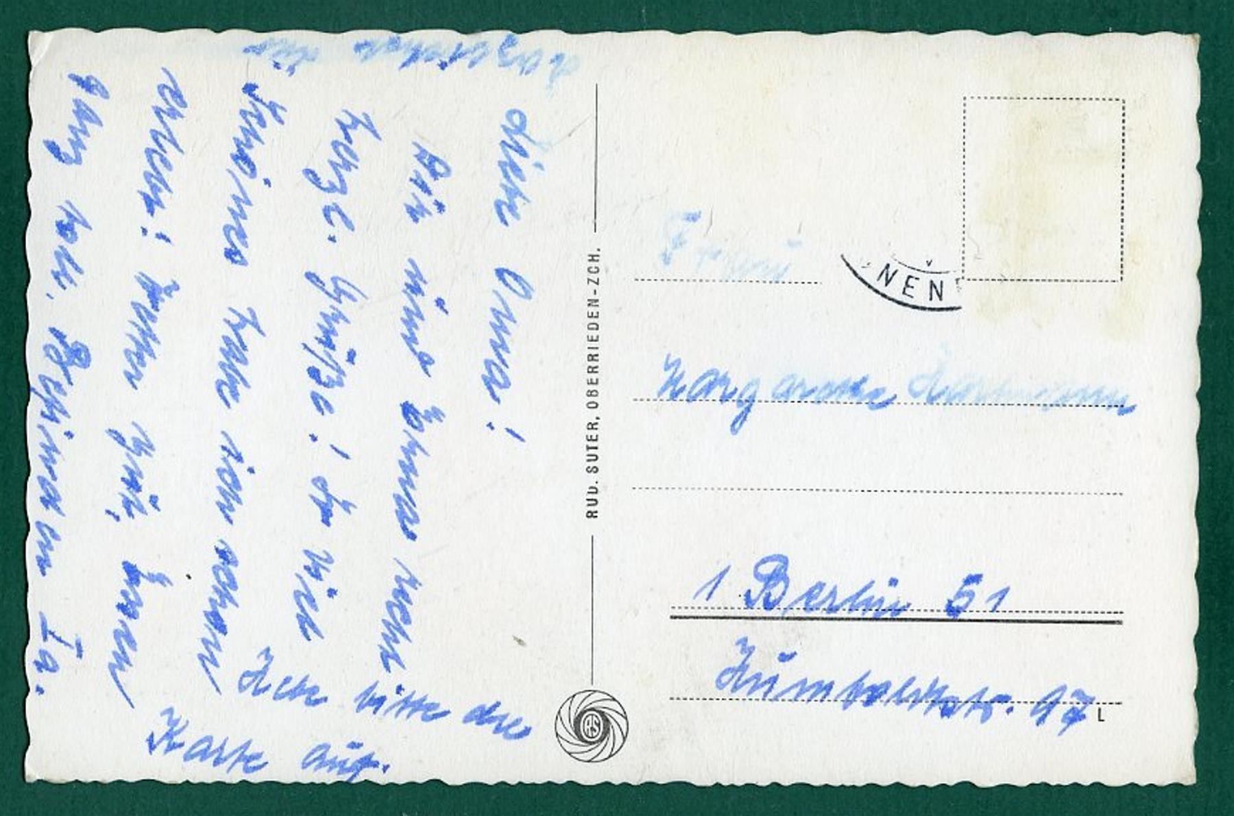 Ansichtskarten: Basel, 9 Ansichten, gelaufen, ca. 1955 – Gebraucht aus Sargans von Hausi1951 1