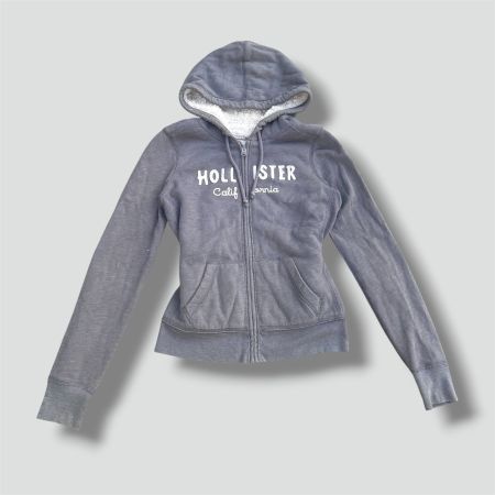 Hollister California Y2K fluffy grey hoodie vintage jacke
