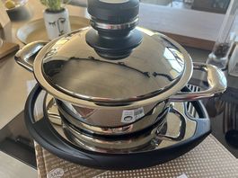 AMC Kochtopf + Navigenio Platte  neuwertig  NP 2000.