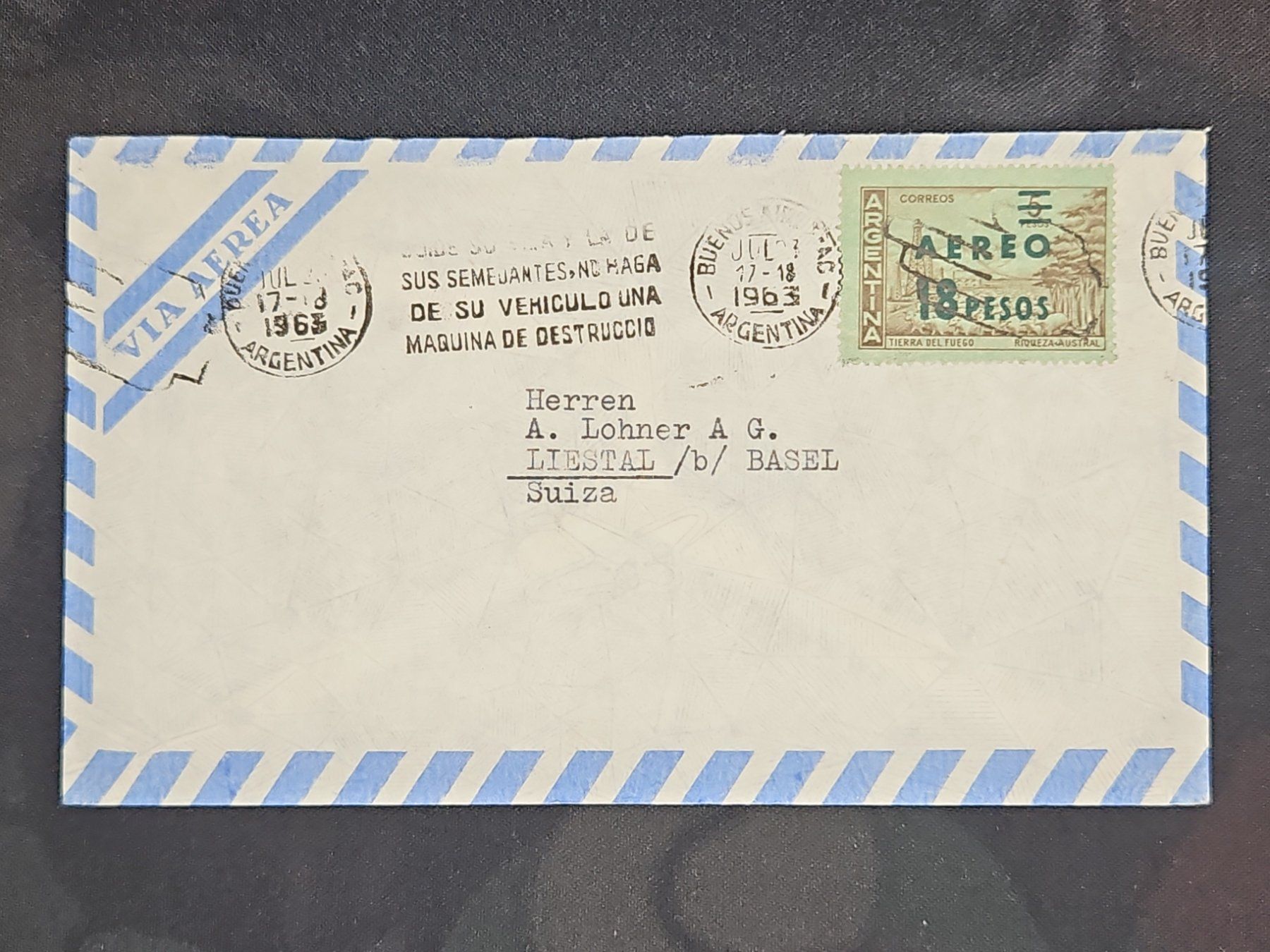 Tutti i francobolli: CL24 Enveloppe + Timbre Argentine 1963 – Usato da Cousset venduto da Patrick_Collections