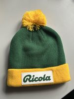 Bonnet Ricola collector hiver chaud comme neuf, vert/jaune