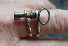 Schlüssel-Ring Mittelalter Silber Gr. 54💍 Schlüsselanhänger
