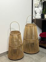 Deco 2 piece wooden lanterns with glass - New!!!