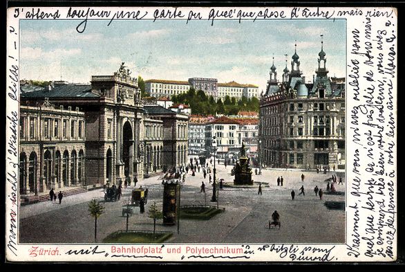 Cartes postales: Zürich, Bahnhofplatz und Polytechnikum – D'occasion à Berlin par bartko-reher