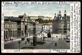 Zürich, Bahnhofplatz und Polytechnikum