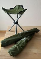 3 Kompakte Campingstühle/Hocker dreibeinig