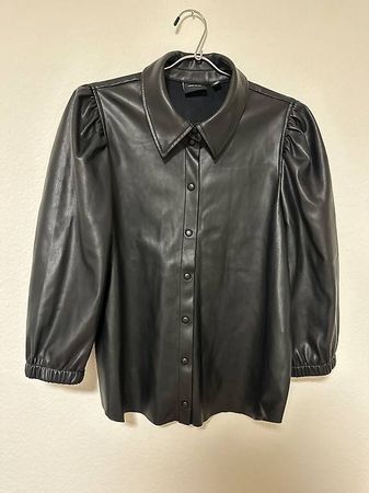 Stylische Kunstlederjacke in Schwarz