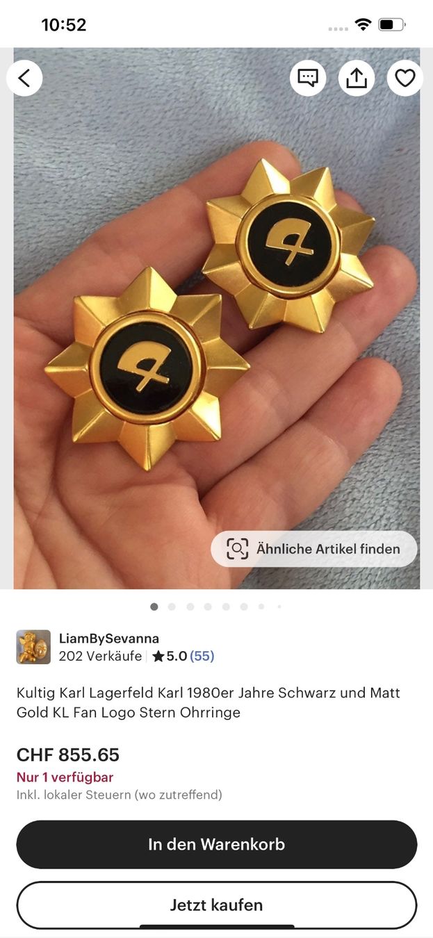 Karl Lagerfeld Orecchini pendenti & Orecchini a lobo: KARL LAGERFELD Vintage Clips – Usato da Winkel venduto da Glamour4You 8