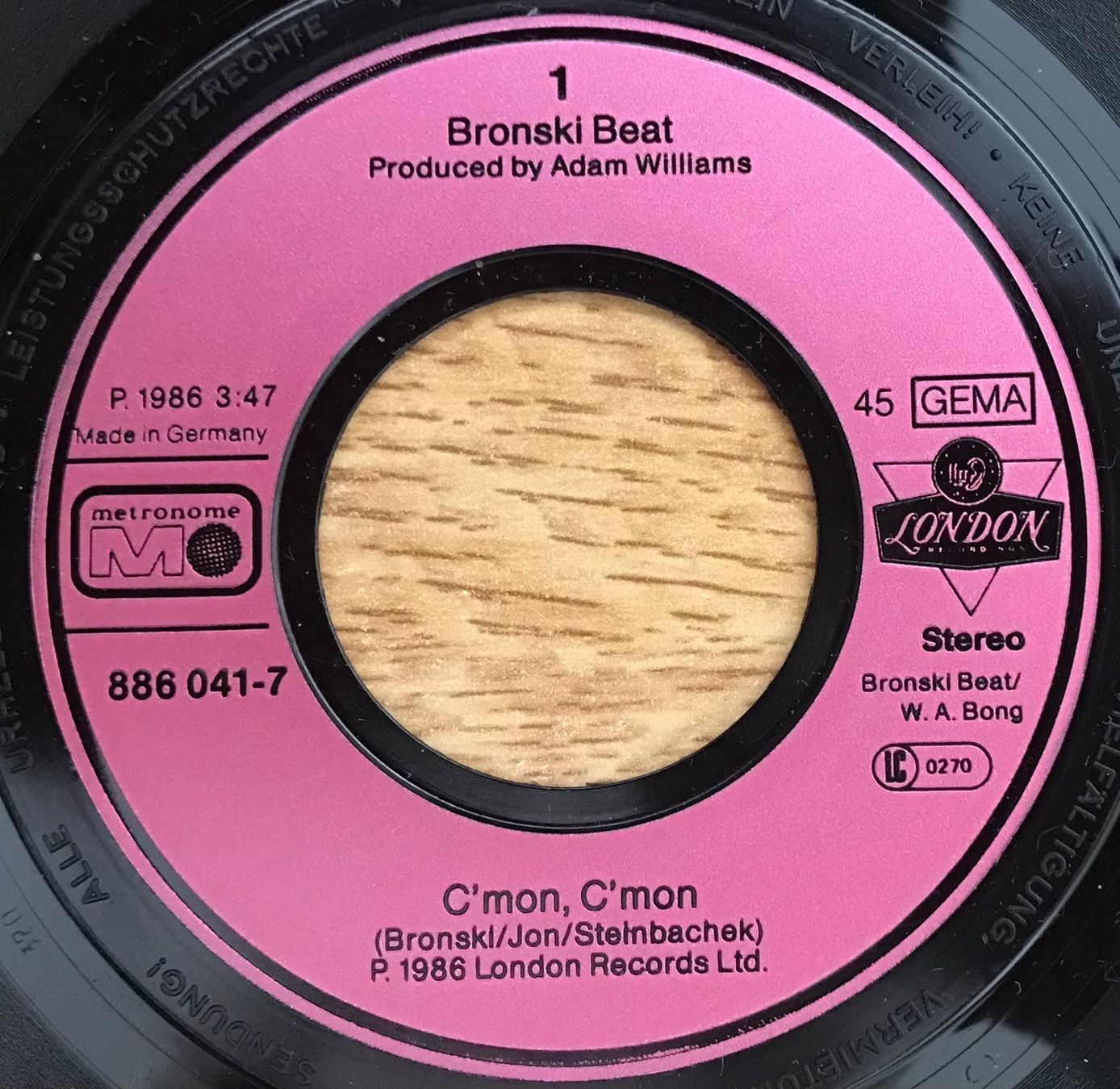 Schallplatten: BRONSKI BEAT - C’MON, C’MON – Gebraucht aus Bussigny von vinyl-pas-cher 2
