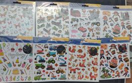 8 Bogen Sticker Baustelle, Pirat, Tiere, neu