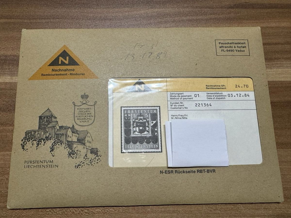 Tutti i francobolli: Ungeöffnetes Set lichtenstein 1984 – Nuovo e nell'imballaggio originale da Bütschwil venduto da sof_p98b