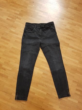 Jeans Salsa anthracite, taille haute, slim, Taille 38/40 