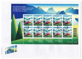 2021/ feuillet sur lettre 1er jour, 150 ans du Rigi