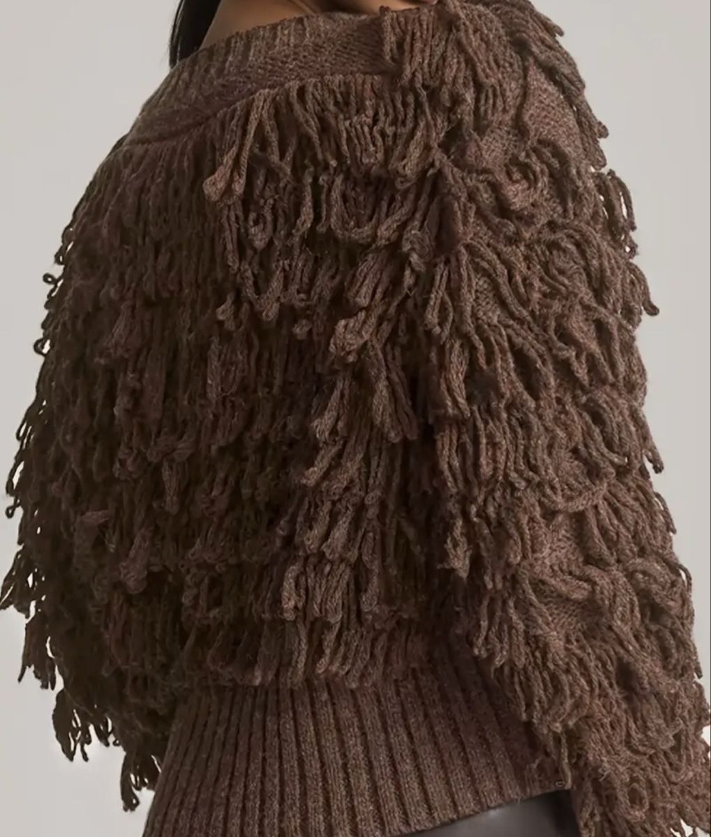 Giacche: Braune Strickjacke mit Fransen, Grösse M, Neu – Nuovo (secondo la descrizione) da Salenstein venduto da Silly...0 2