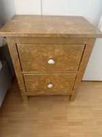 Nachttisch gold lackiert 2 Schubladen DIY built