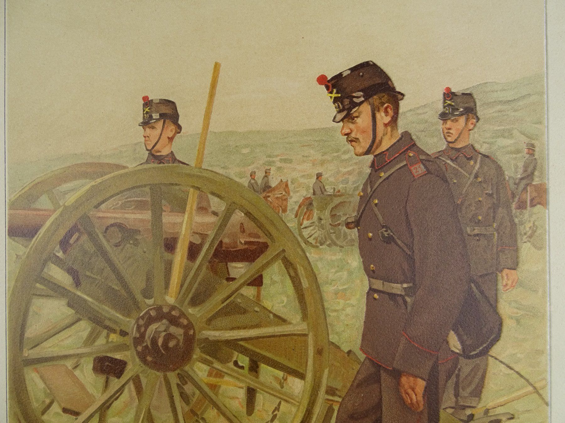Grafica & Litografie: FELDARTILLERIE KANONIER, LITHO 1894 – Usato da Grüningen venduto da Kartensammler 2