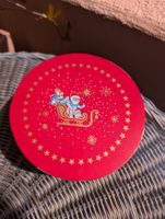 Spanschachtel mit Weihnachtsmotiv, Rot.