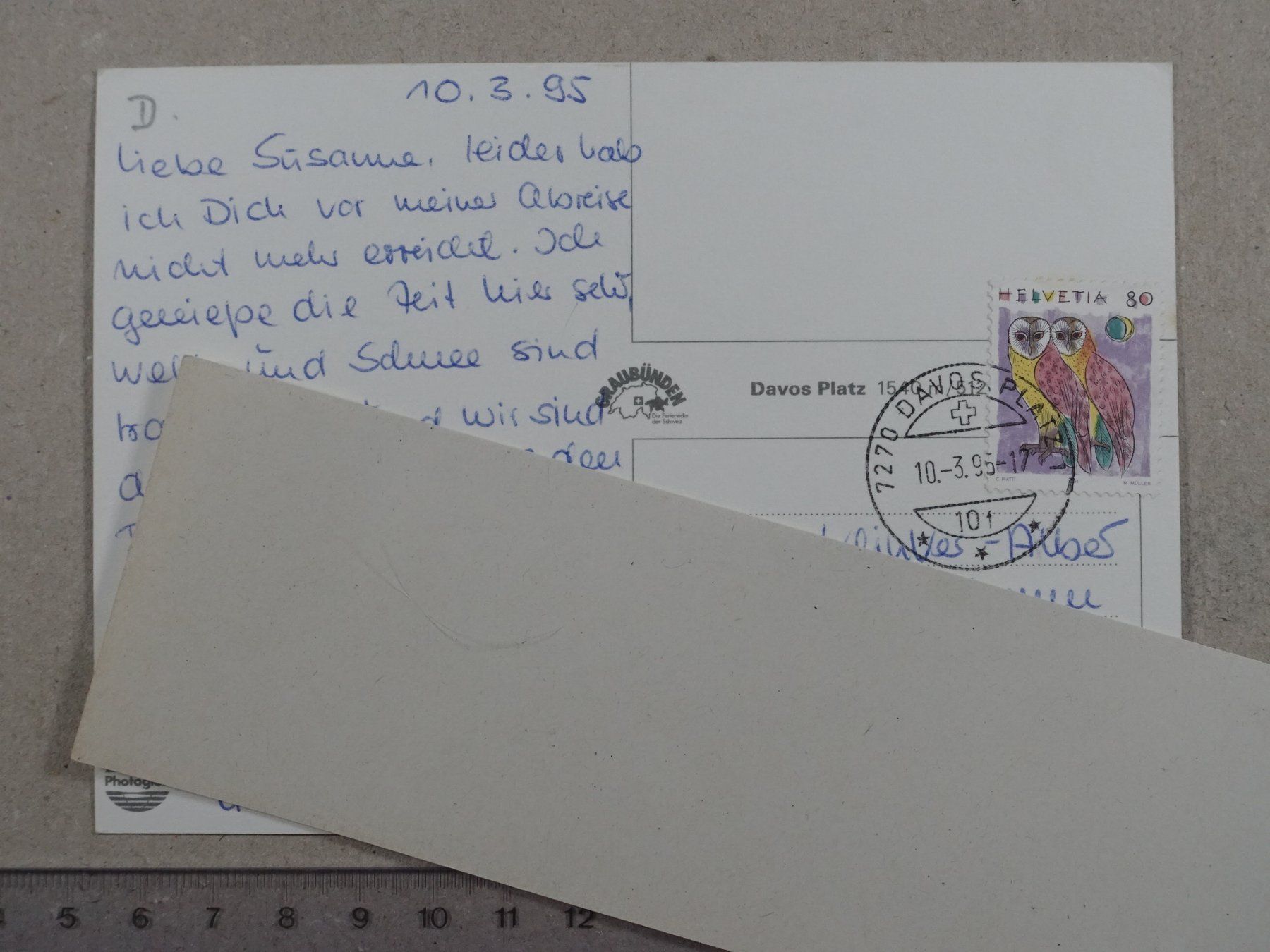 Ansichtskarten: Davos Platz, 1995, Dämmerung – Gebraucht aus Lenzburg von fh1 1