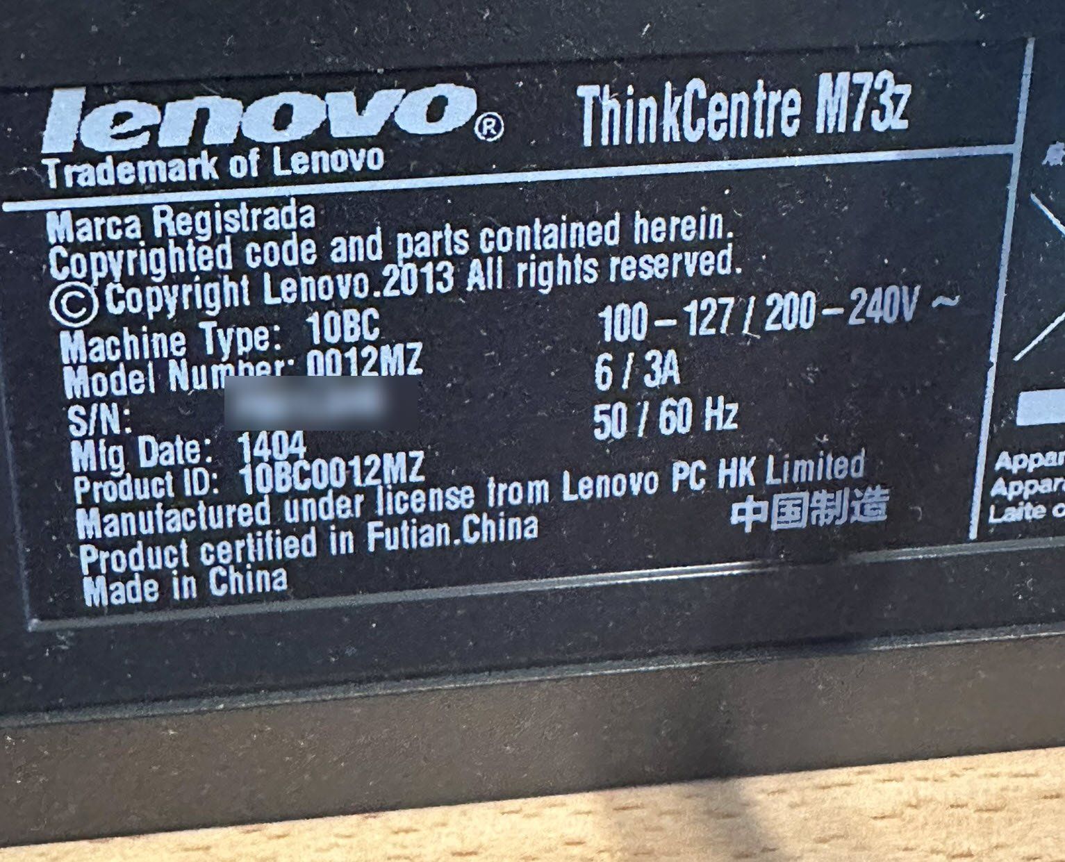 Lenovo PCs: Ordinateur Lenovo ThinkCentre M73z – Gebraucht aus Lausanne von SkySell 2