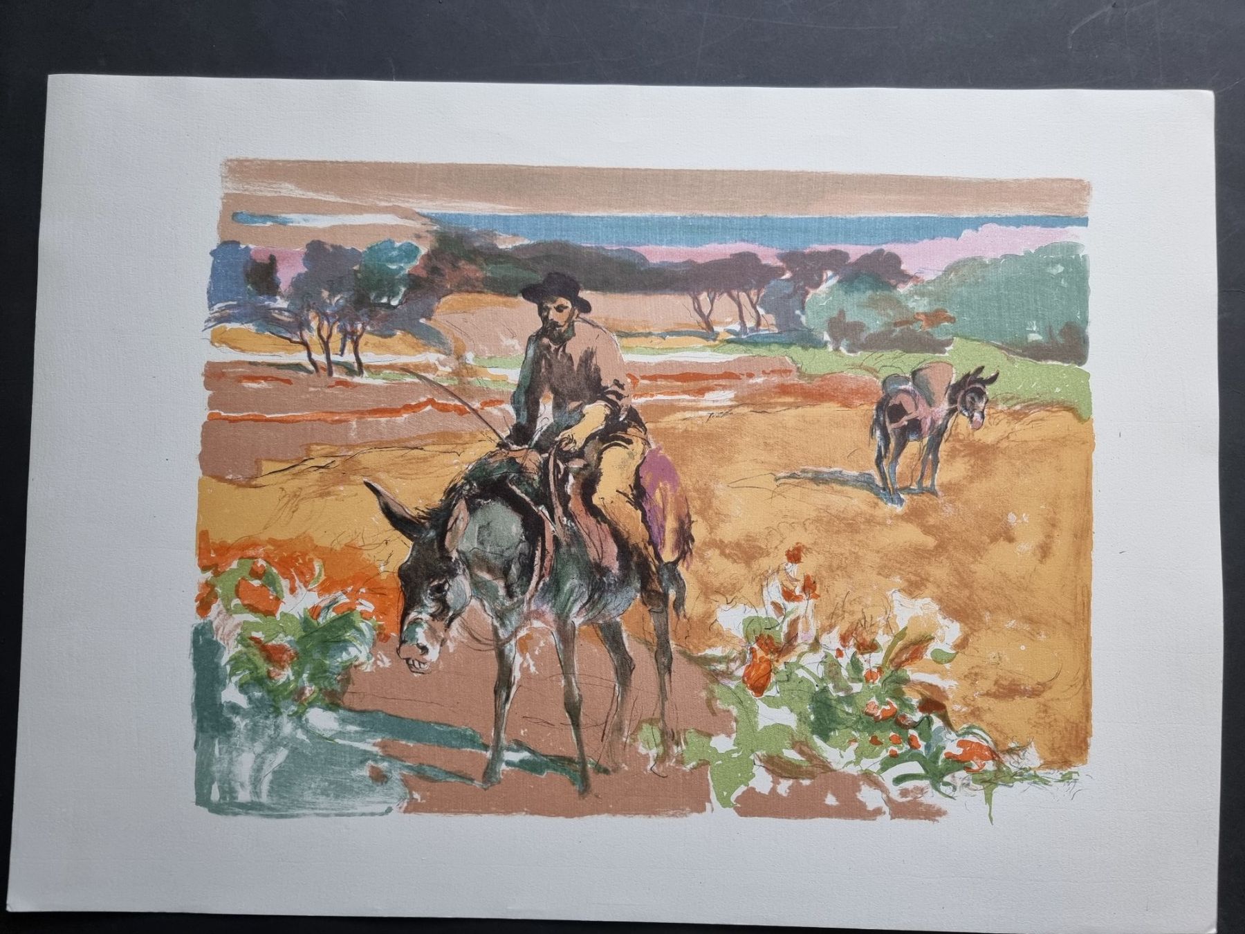 Arts picturaux & lithographies: ALFRED KOELLA LITHOGRAPHIE RÖSSE 53X37CM – D'occasion à Gersau par grafik-kunst