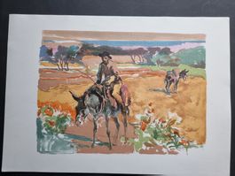 ALFRED KOELLA LITHOGRAPHIE RÖSSE 53X37CM