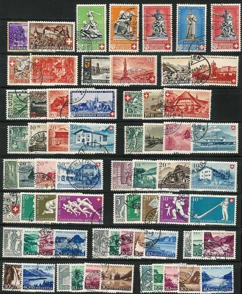 Alle Briefmarken: PP 1938-1977 fast kompl. Gest. l (P266) – Gebraucht aus Seuzach von Philahits