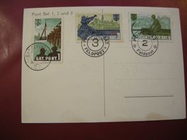 FELDPOST POSTKARTE, PONT. Bat 1,2 und 3