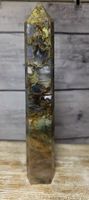 Traumhafter Moos-Jaspis-Quarz Obelisk 562g