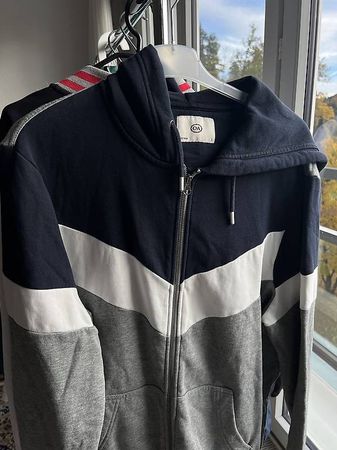 Stoffjacke C&A blau-grau-weiss Gr. L