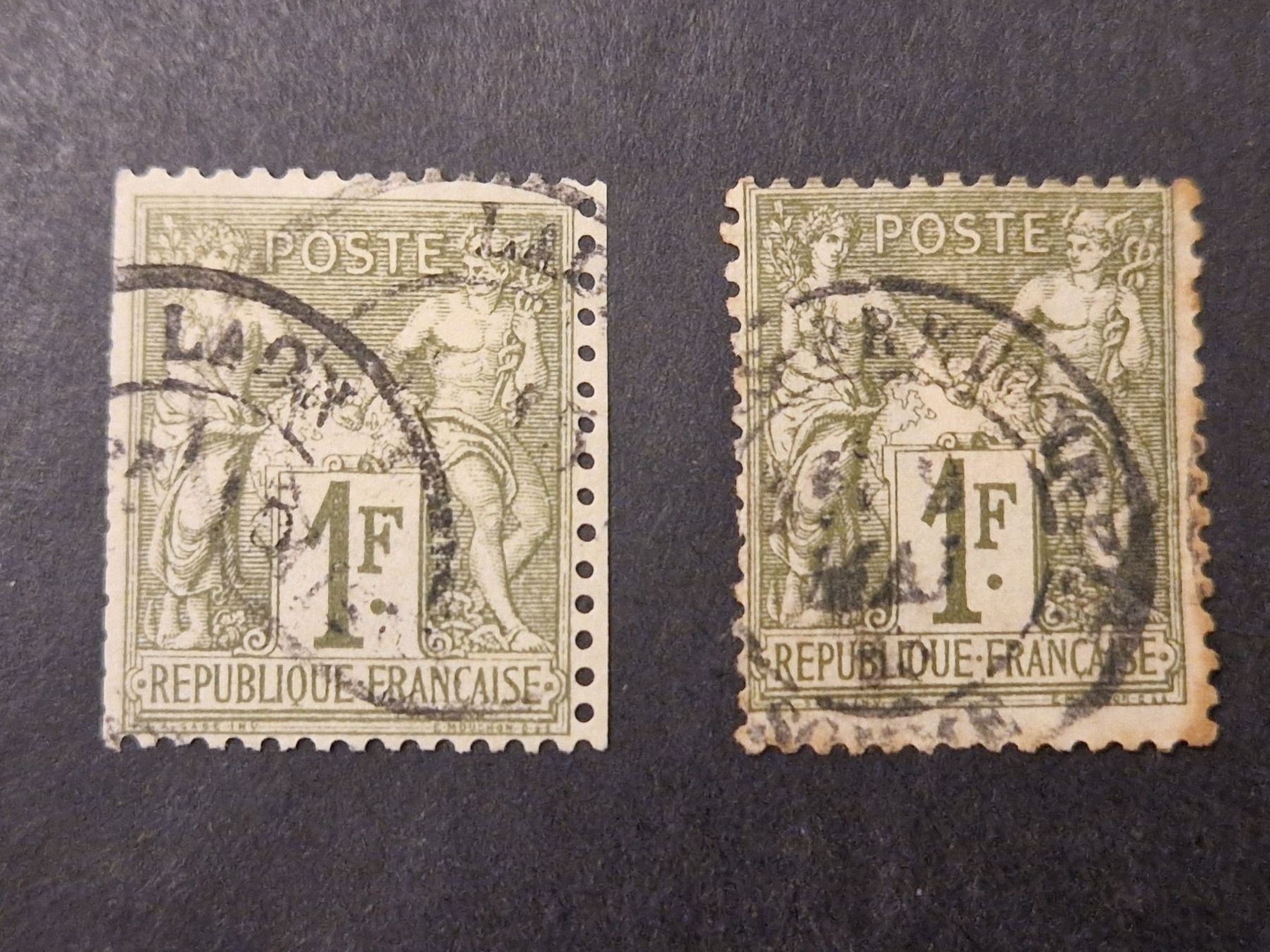 Tutti i francobolli: Briefmarken Frankreich 1F antik – Usato da Münchwilen TG venduto da Nonno39