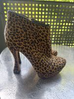 Alice Olivia Leopard Print High Heel Ankle Boots Size 40 - C