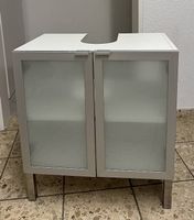 Waschbecken-Unterschrank weiss mit Glastüren