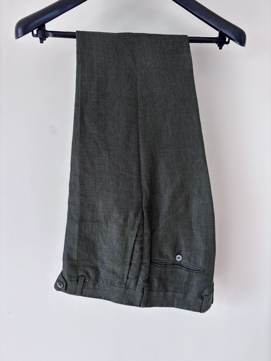 Anzüge: Napoli Couture Linen Suit Olive Green – Gebraucht aus Zürich von Grothschild 9