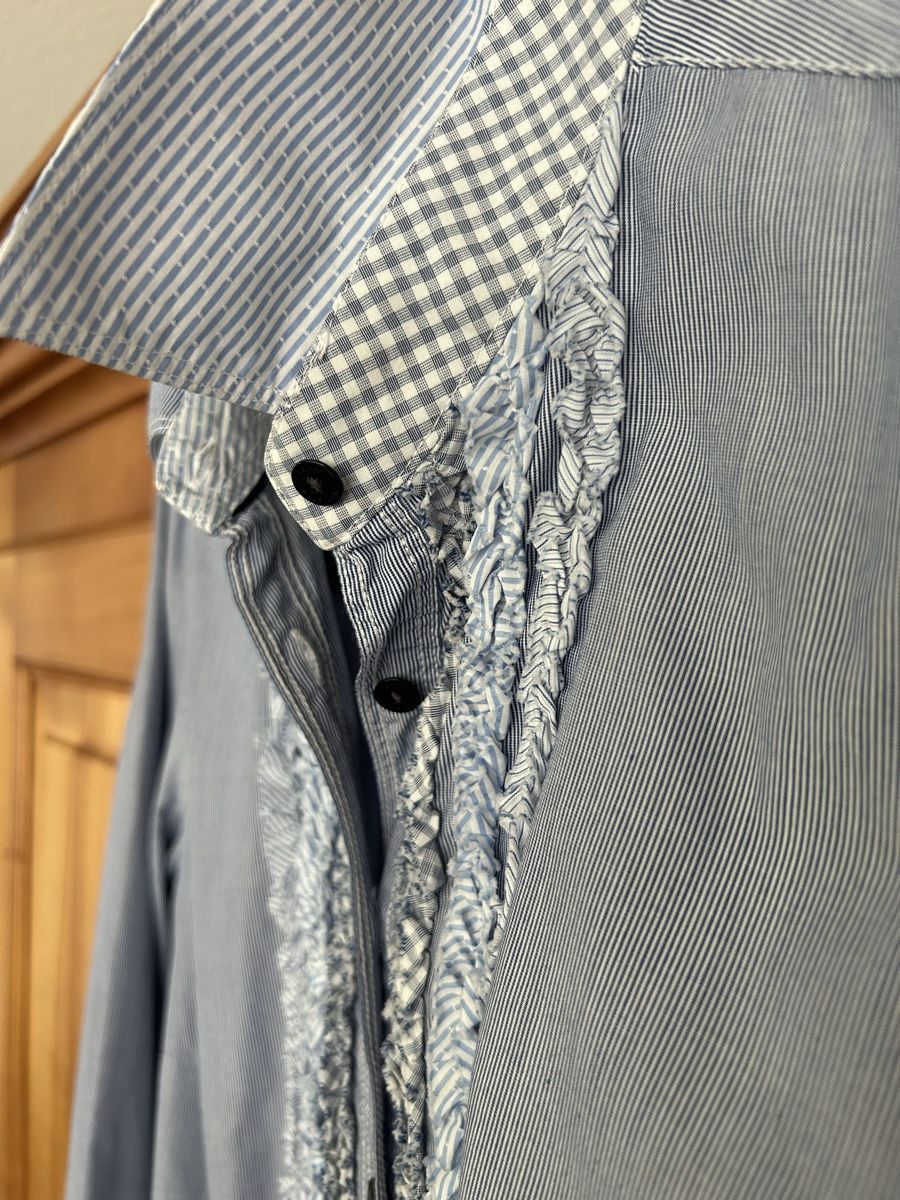 Tommy Hilfiger Camicette: Hilfiger Bluse, Gr. 6/S blau gestreift, mit Rüschen – Usato da Worben venduto da fra_s78y 2