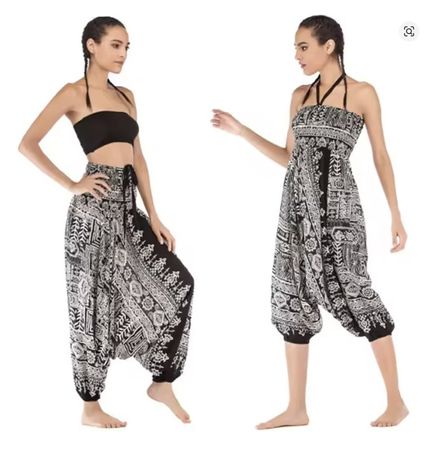 Haremshose mit Elefantenmuster, Sommer Look, Einnheitsgrösse