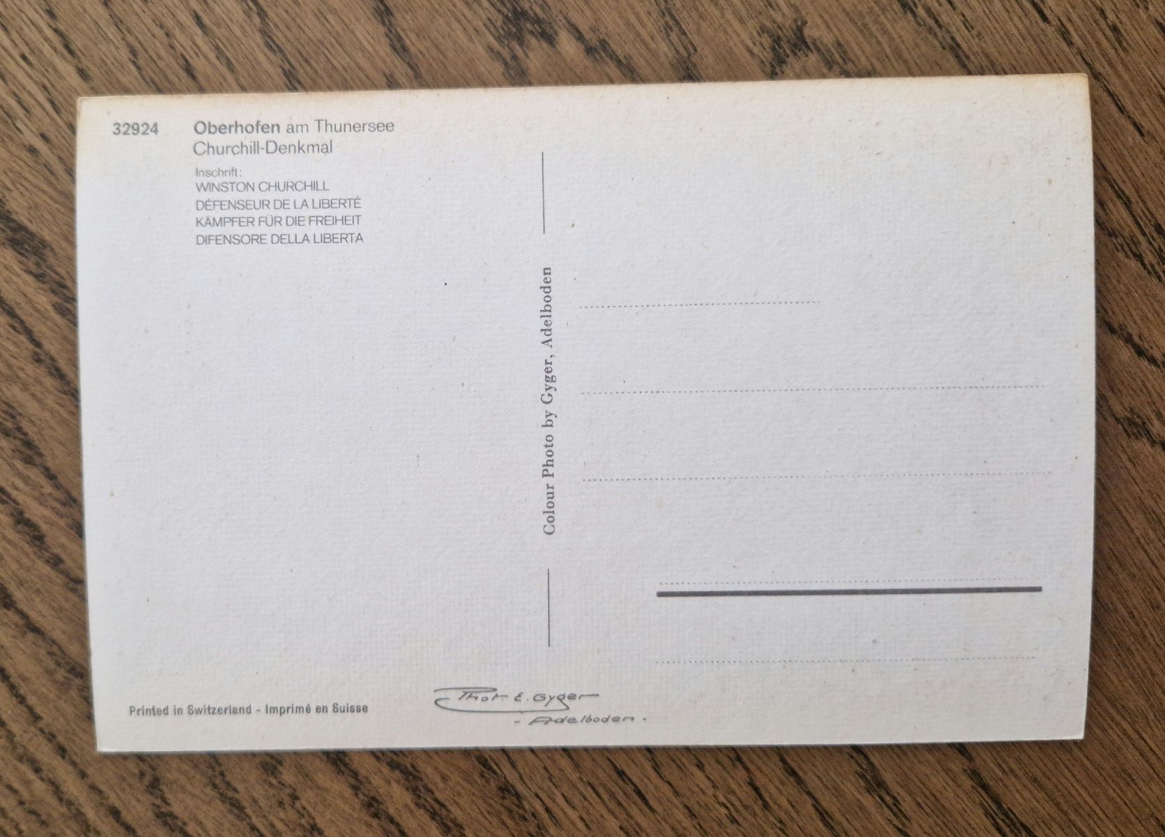 Cartoline postali: Oberhofen, Churchill-Denkmal – Usato da Ebikon venduto da Donar50 1