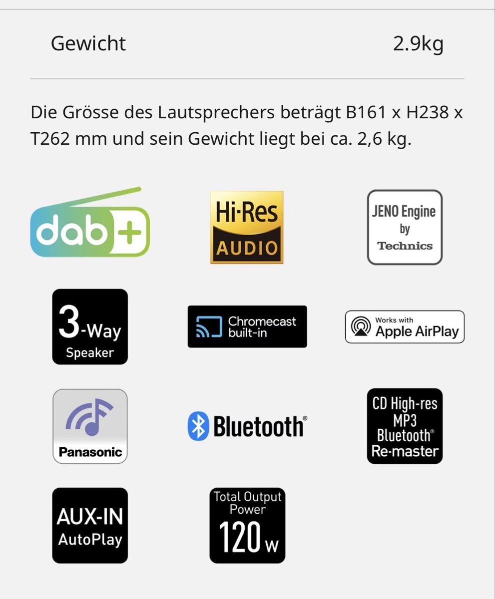 Panasonic Radios: Mini Anlage Panasonic SC-PMX802 DAB+ Bluetooth CD weiss – Neuf (Voir description) à Rüdtligen par Blibxsung 1