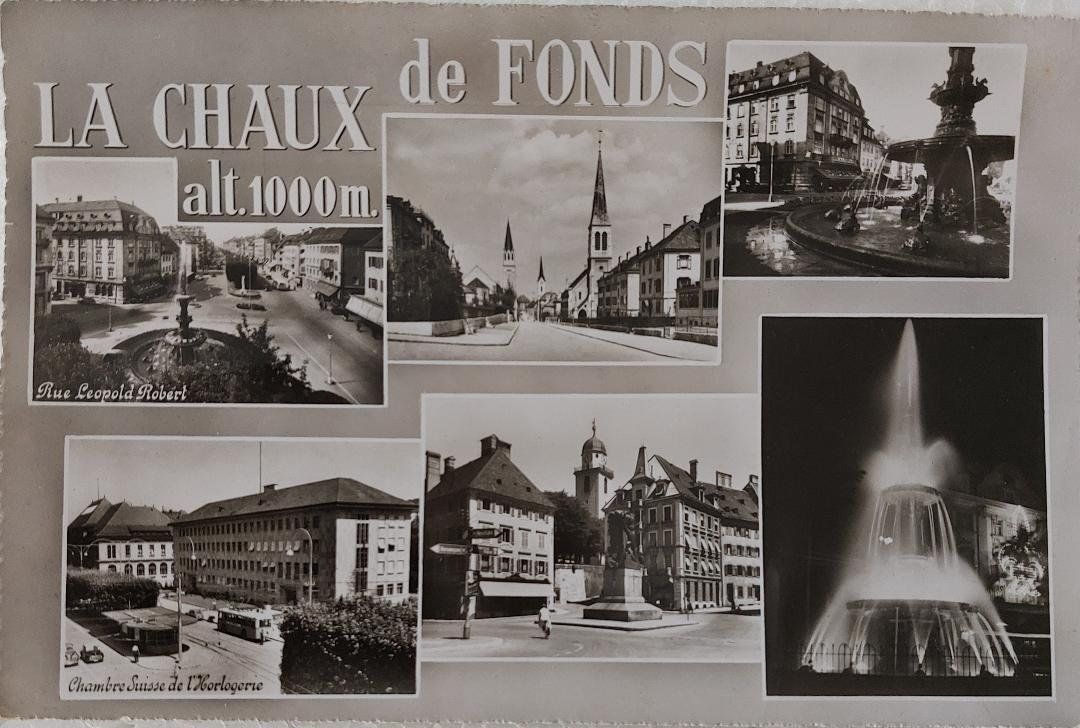 Ansichtskarten: LA  CHAUX-DE-FONDS  -  Multi-Vues  -  1955 – Gebraucht aus Delémont von Domdom1