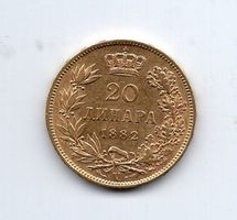 (2978) Serbien, 20 Dinara 1882, top stgl