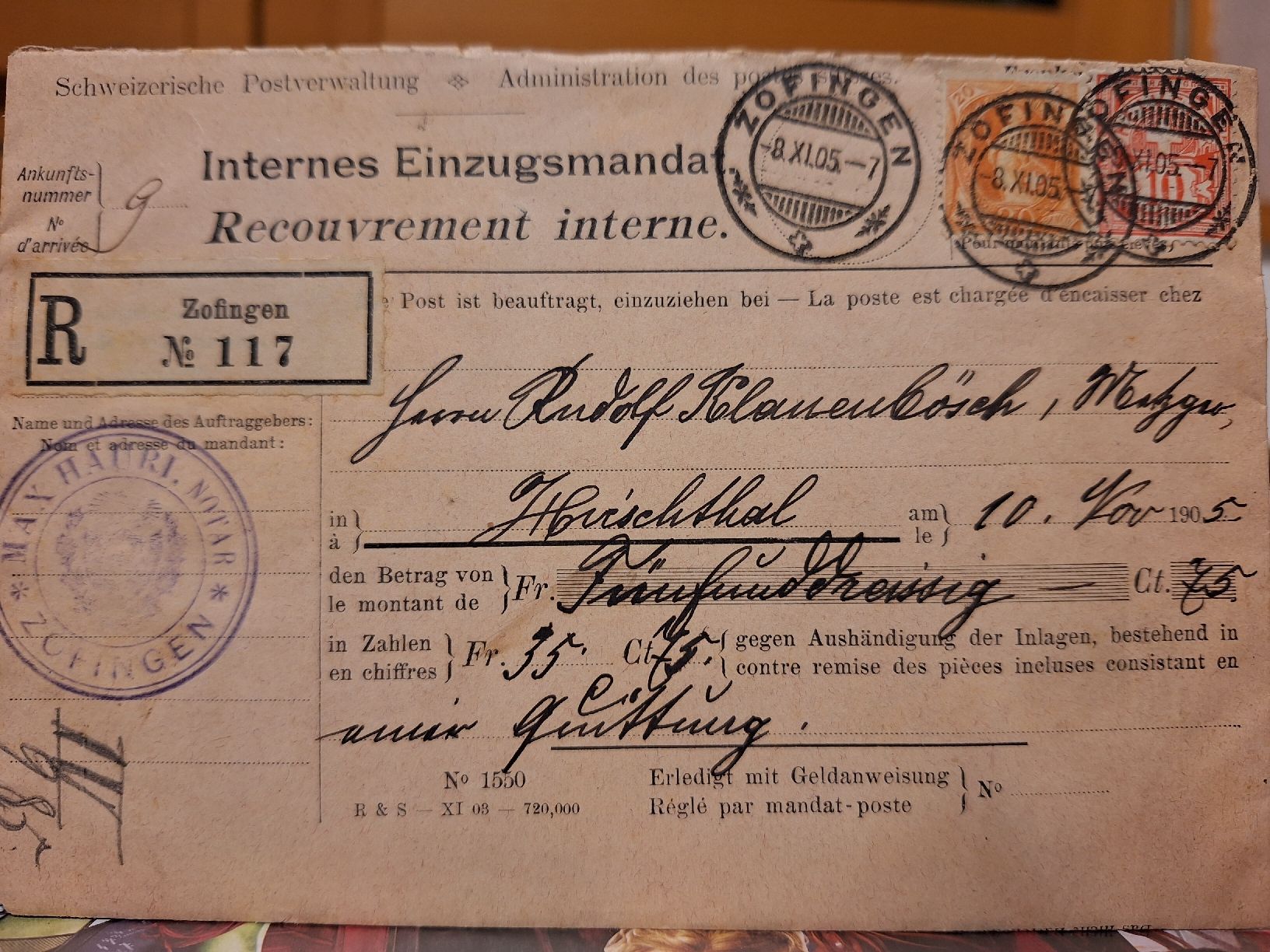 Tutti i francobolli: Internes Einzugsmandat Mischfrankatur – Usato da Balgach venduto da SIMEON27