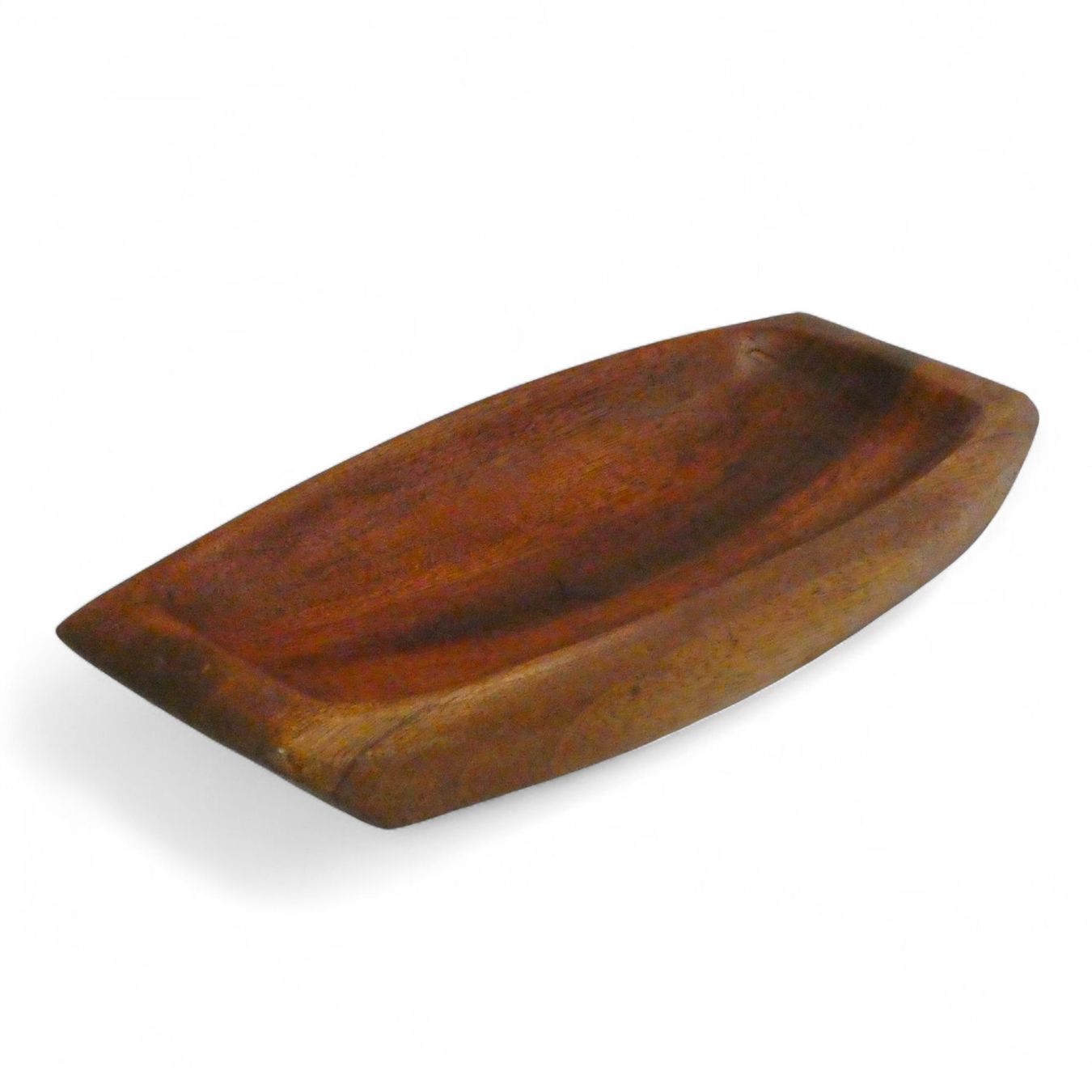 Servierplatten: Vide-poche en teck Scandinave vers 1970. – Gebraucht aus Fribourg von will69